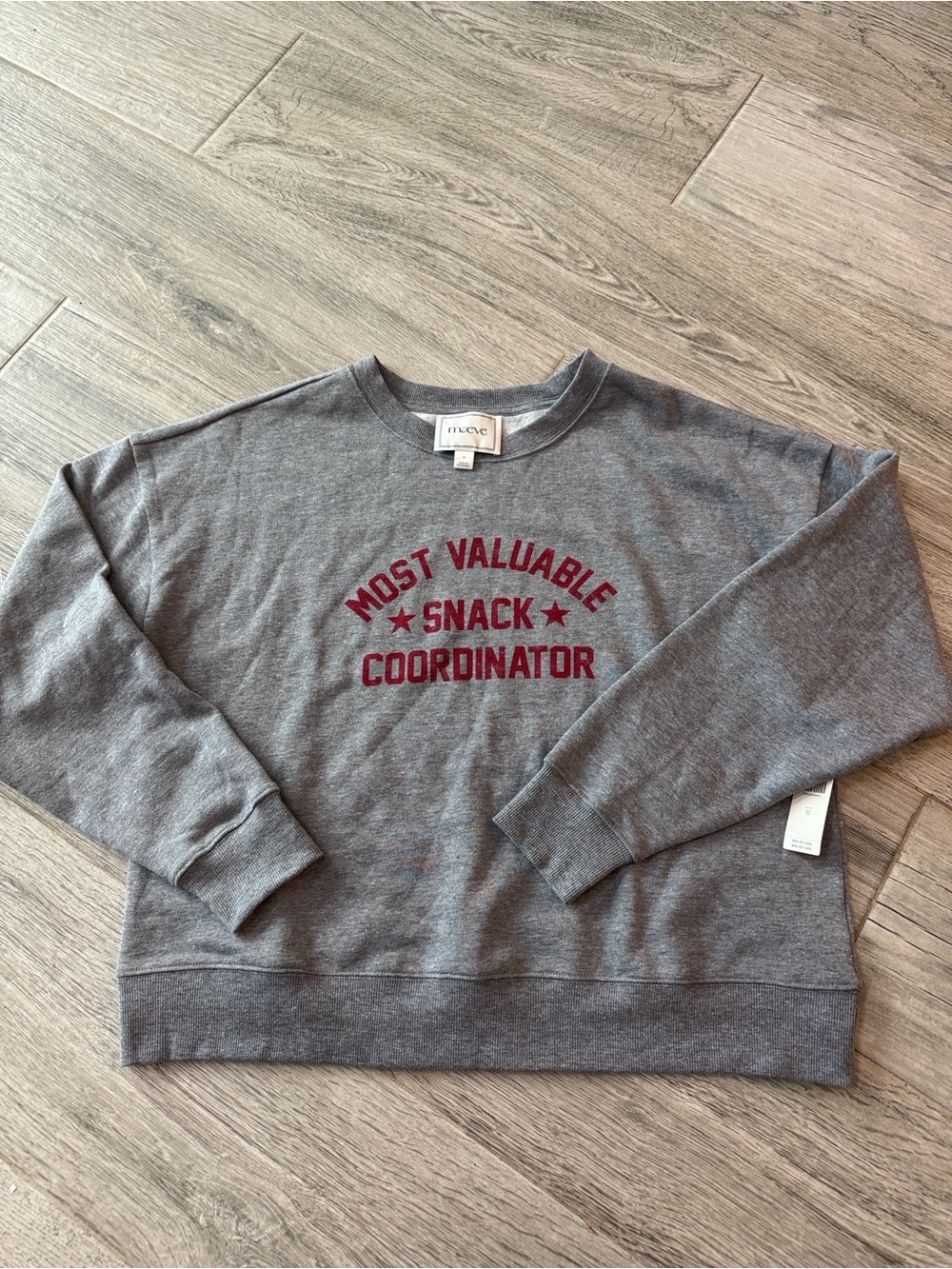 Maeve Anthropologie Gray Crewneck Sweatshirt ‘Most Valuable Snack Collector’
